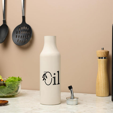 1L Stainless Steel Oil Dispenser Bottle | Oil Pourer for Kitchen BEIGE