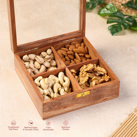 Dudki Wooden Dry Fruits Box