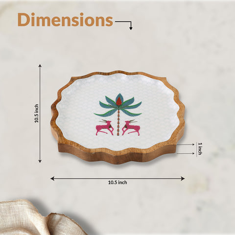 Dudki Handicraft Dastarkhwan Wooden Serving Platter
