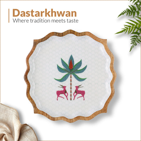 Dudki Handicraft Dastarkhwan Wooden Serving Platter