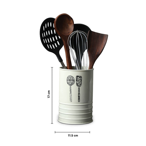 Dudki Kitchen Cutlery Holder (Ivory Color)