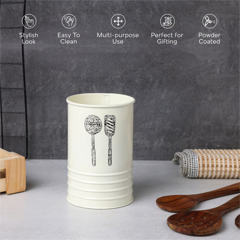Dudki Kitchen Cutlery Holder (Ivory Color)
