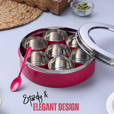 Dudki 7 in 1 Stainless Steel Masala Dabba / Spice Box