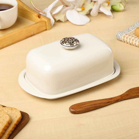 Dudki Stainless Steel Butter Dish Beige Color
