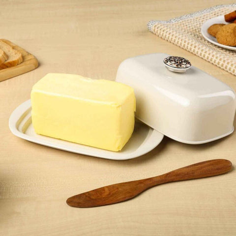 Dudki Stainless Steel Butter Dish Beige Color