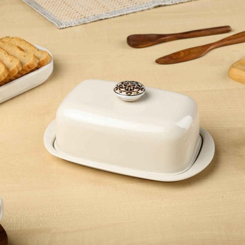 Dudki Stainless Steel Butter Dish Beige Color