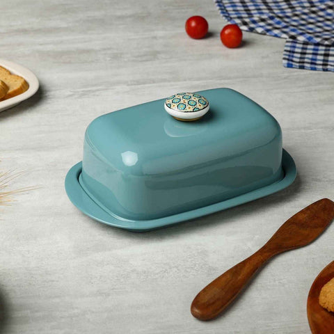 Dudki Stainless Steel Butter Dish Moss Green Color
