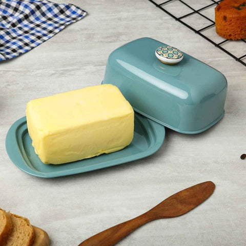 Dudki Stainless Steel Butter Dish Moss Green Color