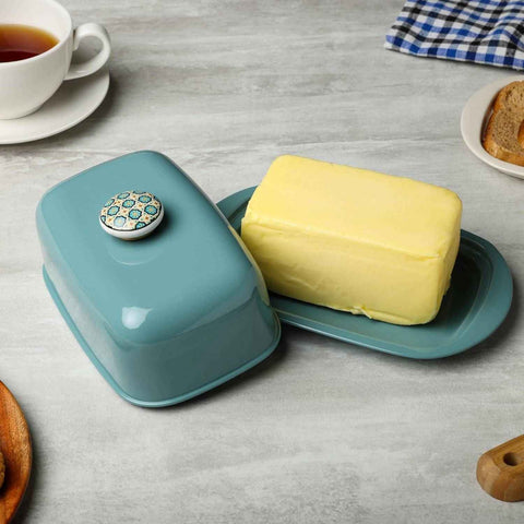 Dudki Stainless Steel Butter Dish Moss Green Color