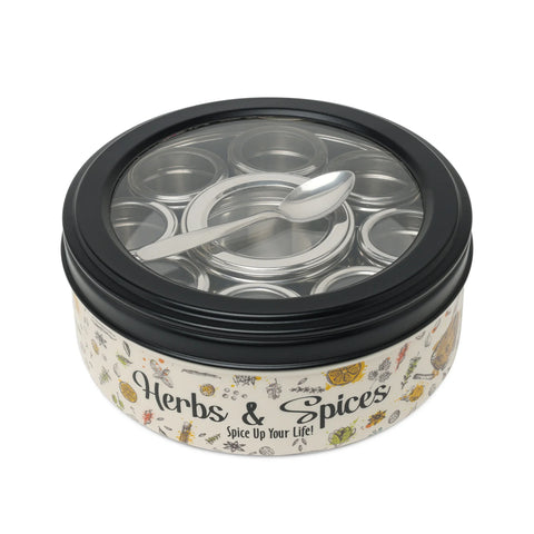 Dudki 9-in-1 Stainless Steel Spice Box Ultra Beige