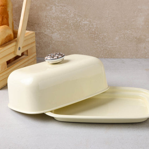 Dudki Stainless Steel Butter Dish Ivory Color