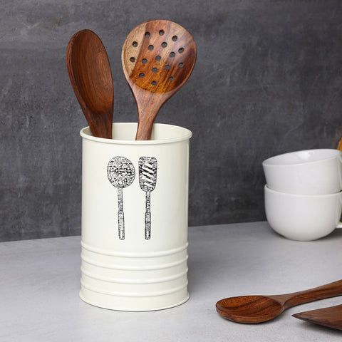 Dudki Kitchen Cutlery Holder (Ivory Color)