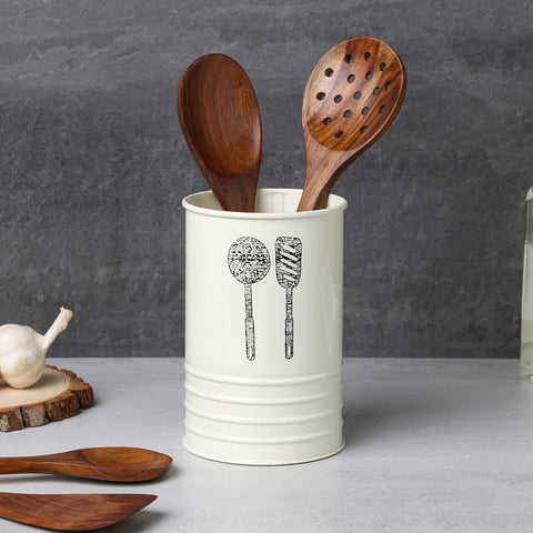 Dudki Kitchen Cutlery Holder (Ivory Color)