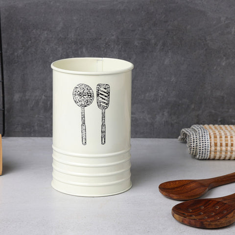 Dudki Kitchen Cutlery Holder (Ivory Color)