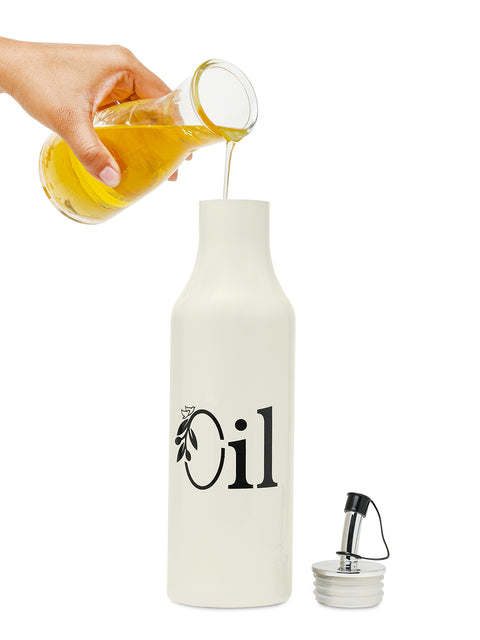 1L Stainless Steel Oil Dispenser Bottle | Oil Pourer for Kitchen BEIGE