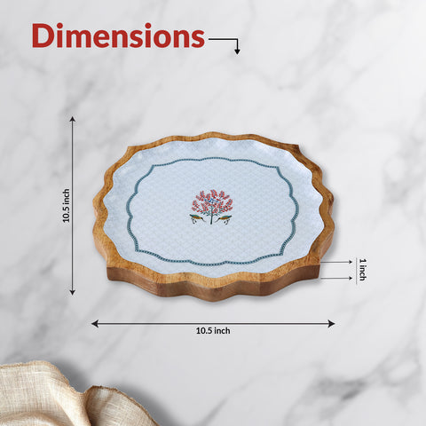 Dudki Handicraft Nazaara Wooden Serving Platter