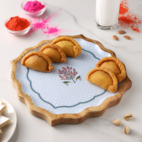 Dudki Handicraft Nazaara Wooden Serving Platter