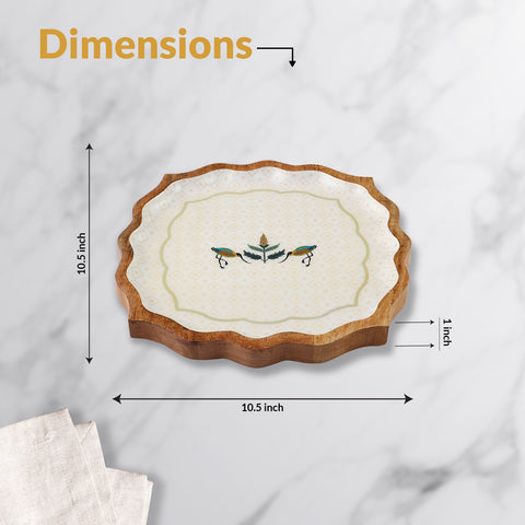 Dudki Handicraft Nazrana Wooden Serving Platter