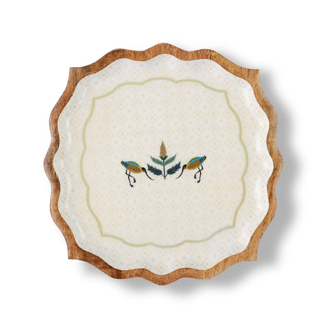 Dudki Handicraft Nazrana Wooden Serving Platter