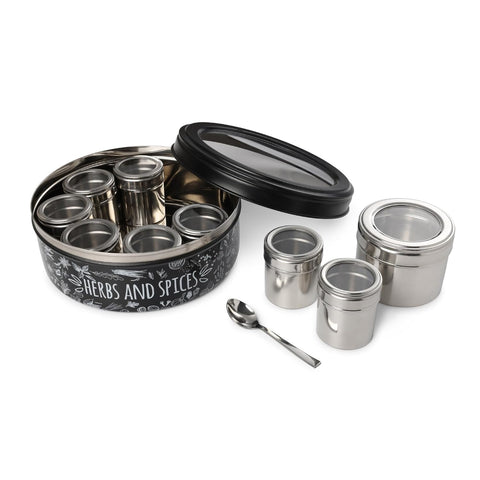 Dudki 9-in-1 Stainless Steel Herbs & Spice Box MATT-Black