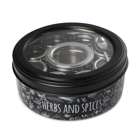 Dudki 9-in-1 Stainless Steel Herbs & Spice Box MATT-Black