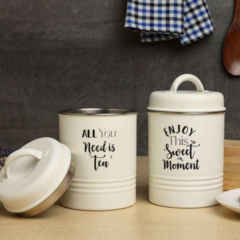 Tea Sugar Canister set of 2 | Tea Sugar Container Set