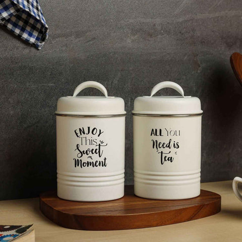Tea Sugar Canister set of 2 | Tea Sugar Container Set