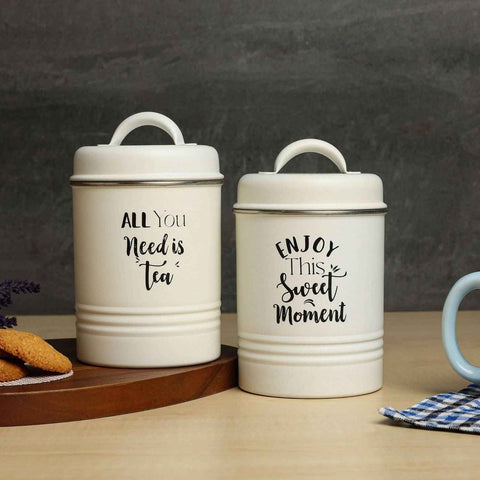 Tea Sugar Canister set of 2 | Tea Sugar Container Set