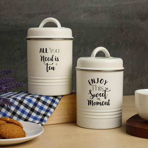 Tea Sugar Canister set of 2 | Tea Sugar Container Set