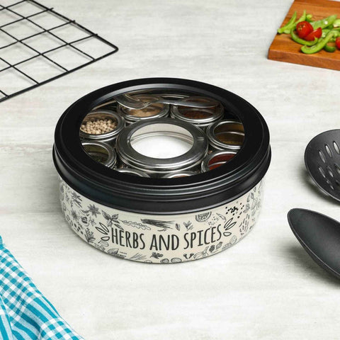 Dudki 9-in-1 Stainless Steel Spice Box Beige Color