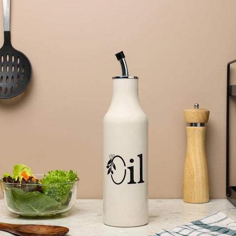 1L Stainless Steel Oil Dispenser Bottle | Oil Pourer for Kitchen BEIGE