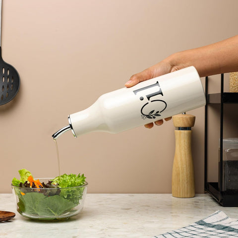 1L Stainless Steel Oil Dispenser Bottle | Oil Pourer for Kitchen BEIGE