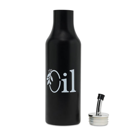 Black Stainless Steel Oil Dispenser 1L | Drip-Free Kitchen Pourer