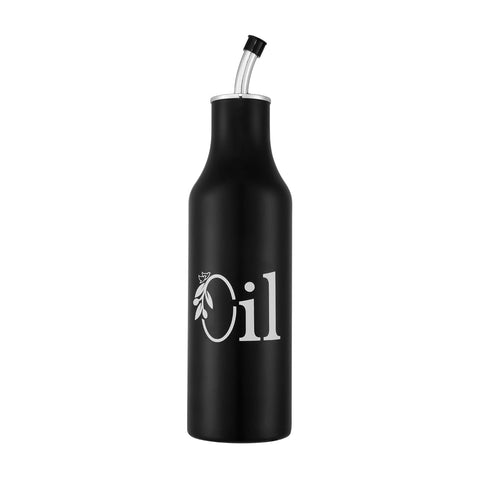 Black Stainless Steel Oil Dispenser 1L | Drip-Free Kitchen Pourer