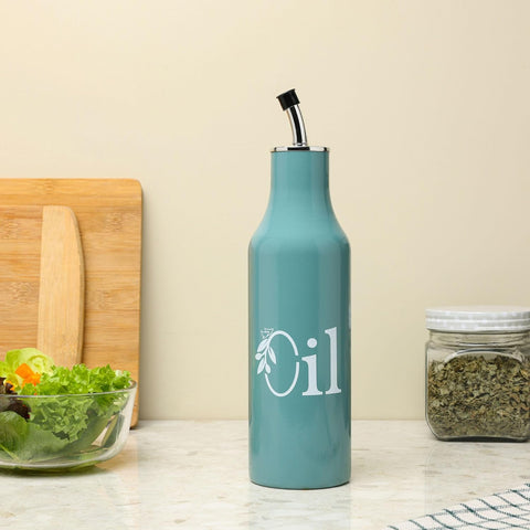 1L Stainless Steel Oil Dispenser | Moss Green Leak-Proof Pourer Bottle
