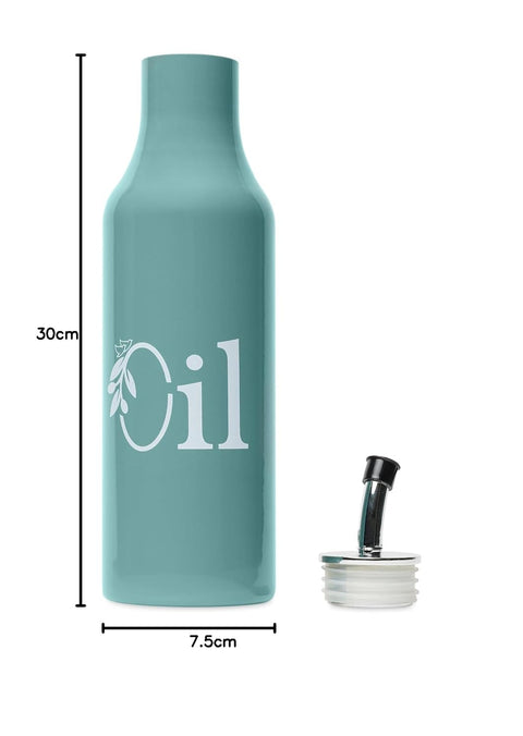 1L Stainless Steel Oil Dispenser | Moss Green Leak-Proof Pourer Bottle