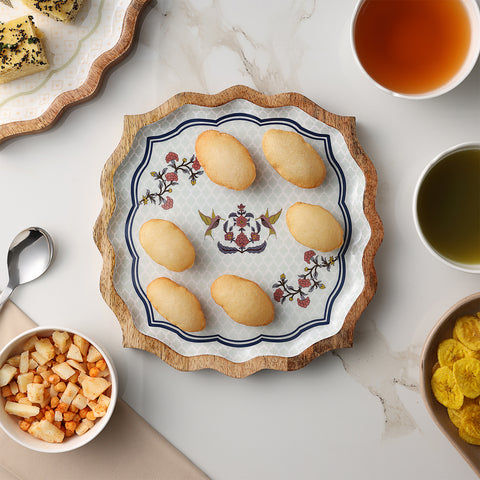 Dudki Handicraft Bagh-e-Bahaar Wooden Serving Platter