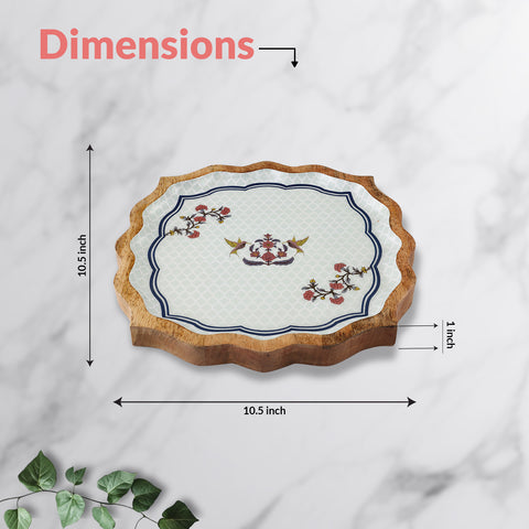 Dudki Handicraft Bagh-e-Bahaar Wooden Serving Platter