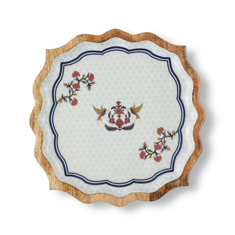 Dudki Handicraft Bagh-e-Bahaar Wooden Serving Platter