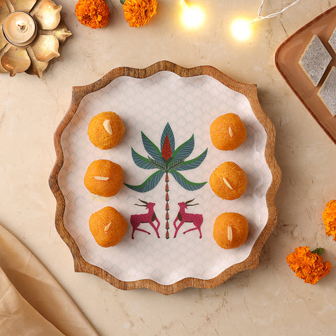Dudki Handicraft Dastarkhwan Wooden Serving Platter