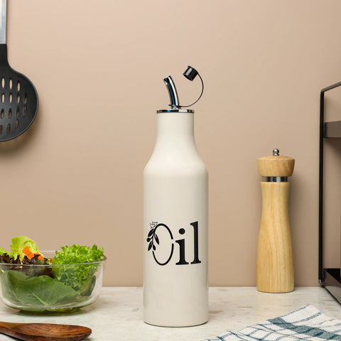 1L Stainless Steel Oil Dispenser Bottle | Oil Pourer for Kitchen BEIGE