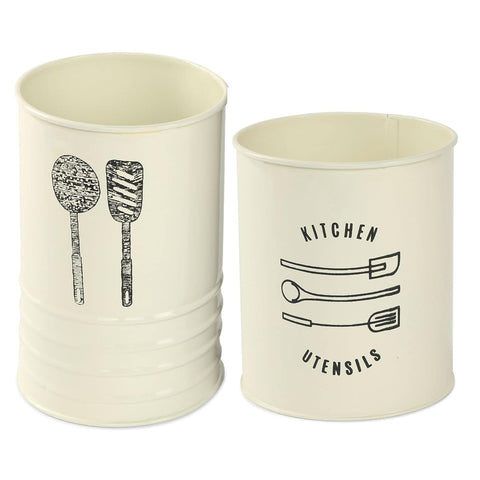 Dudki Utensil Holder & Cutlery Holder Combo (Ivory Color)