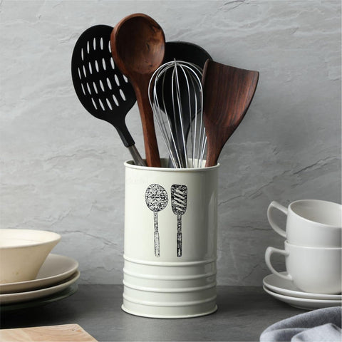 Dudki Utensil Holder & Cutlery Holder Combo | Ivory and Aqua