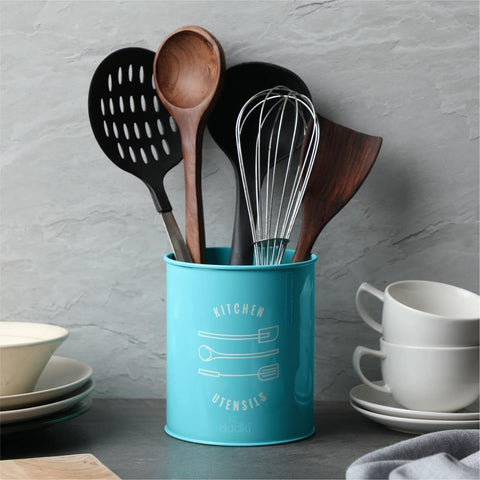 Dudki Utensil Holder & Cutlery Holder Combo | Ivory and Aqua