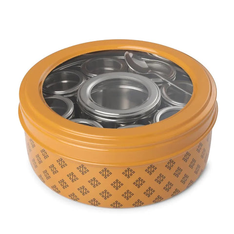 Dudki 9-in-1 Stainless Steel Spice Box Carmel Orange